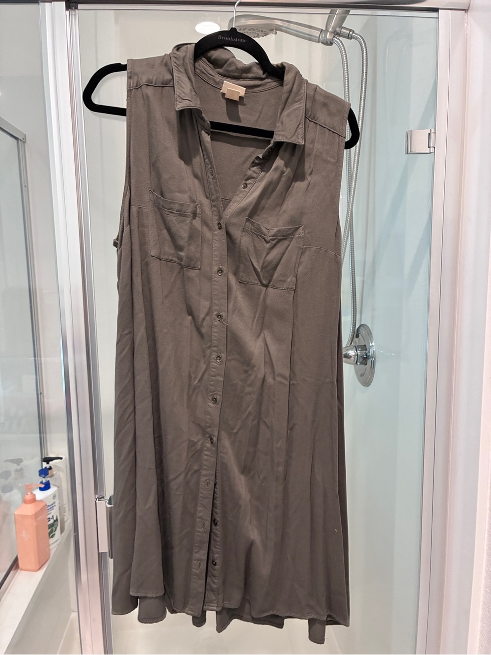 Mossimo Supply Co. Sleeveless Button-Front Midi Dress in Olive